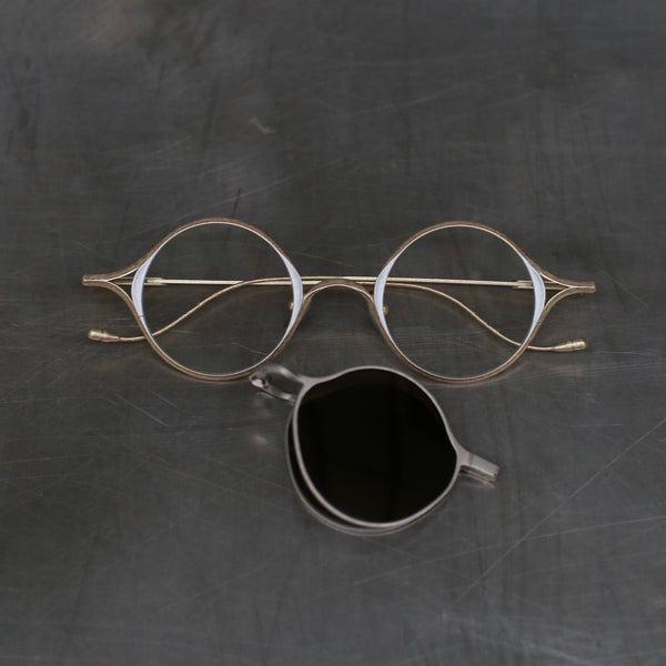 Rigards x The Viridi-Anne collaboration detachable sunglasses RG1022TVA collection RG-RG1022TVA-GDJTKTMQTJB antique gold & titanium frame titanium frame transparent lens + bronze gradient lens